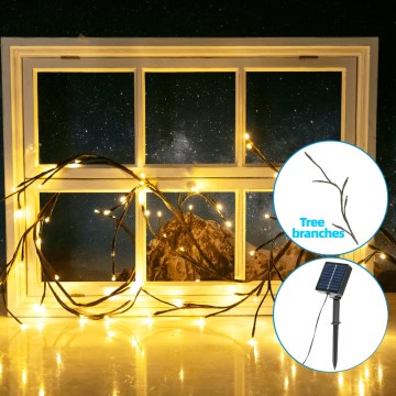 Aigostar - LED Solárna reťaz 72xLED/4m IP65 teplá biela konáre stromov