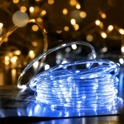 Aigostar - solárny LED reťaz 100xLED/8 režimov 12m IP65 studená biela 800 mAh