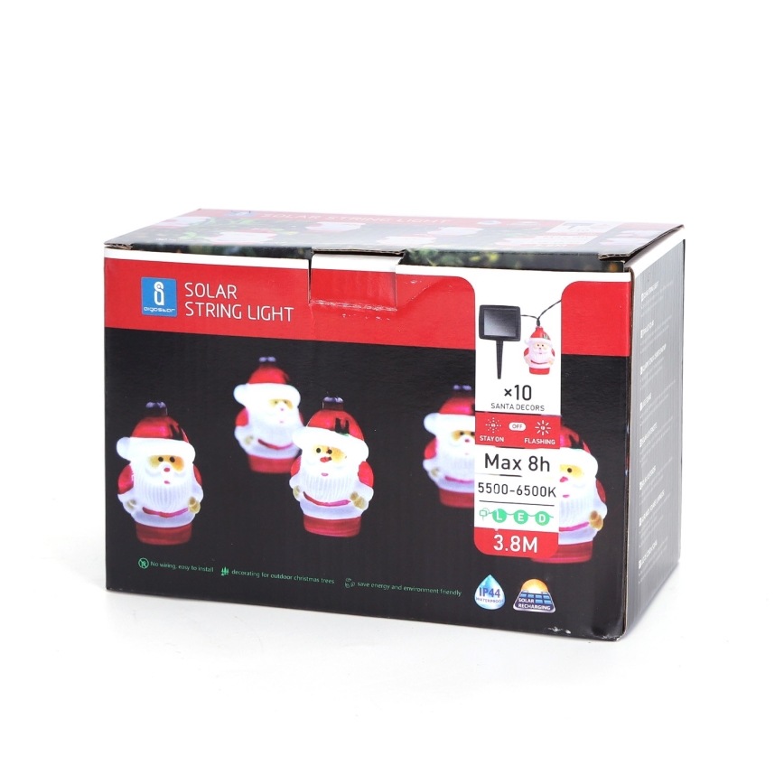 Aigostar - LED solárna reťaz 10xLED/3,8 m IP44 studená biela 400 mAh