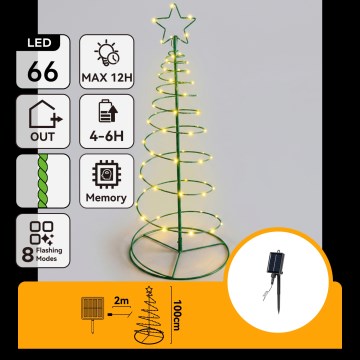 Aigostar - LED solárna vianočná dekorácia LED/0,59W/3,7V 100 cm IP65 130 mAh teplá biela