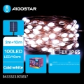 Aigostar - LED Solárna vianočná reťaz 100xLED/8 funkcií 12 m IP65 800 mAh studená biela