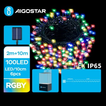 Aigostar - LED Solárna vianočná reťaz 100xLED/8 funkcií 12m IP65 multicolor