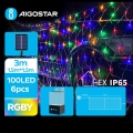 Aigostar - LED Solárna vianočná reťaz 100xLED/8 funkcií 4,5x1,5m IP65 multicolor