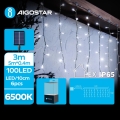 Aigostar - LED Solárna vianočná reťaz 100xLED/8 funkcií 8x0,4m IP65 studená biela 800 mAh