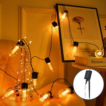 Aigostar - LED Solárna vianočná reťaz 10xLED/6,5m IP65 teplá biela
