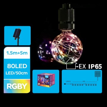 Aigostar - LED Solárna vianočná reťaz 10xLED/8 funkcií 6,5m IP65 multicolor