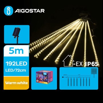 Aigostar - LED Solárna vianočná reťaz 192xLED/8m IP65 teplá biela