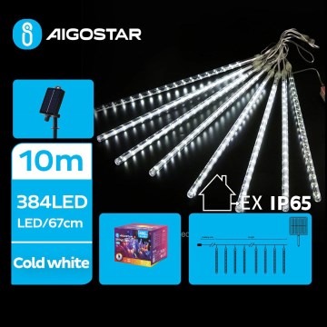 Aigostar - LED Solárna vianočná reťaz 384xLED/13m IP65 studená biela