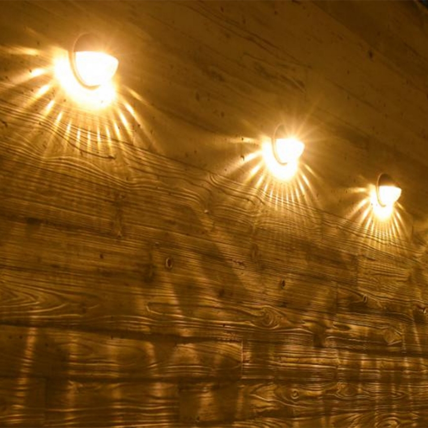 Aigostar - LED Solárne nástenné svietidlo LED/2W/1,2V čierna 300 mAh 2700K IP44