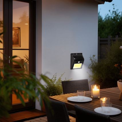 Aigostar - LED Solárne nástenné svietidlo so senzorom LED/13W/5,5V 6500K IP65