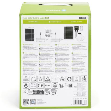 Aigostar - LED solárne svietidlo 2× LED / 35 W / 12 V, 6000 mAh, 6500 K, IP65, priemer 16,8 cm + diaľkové ovládanie