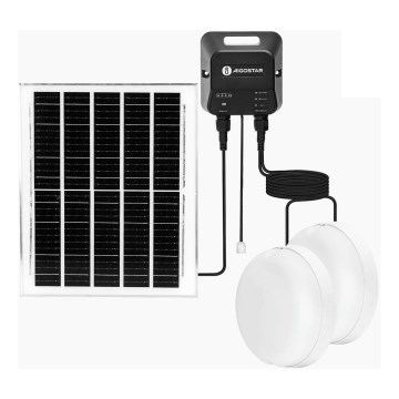 Aigostar - LED solárne svietidlo 2xLED/70W/12V 12000 mAh 6500K IP65 pr. 20,5 cm + diaľkové ovládanie