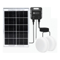 Aigostar - LED solárne svietidlo 2× LED / 35 W / 12 V, 6000 mAh, 6500 K, IP65, priemer 16,8 cm + diaľkové ovládanie