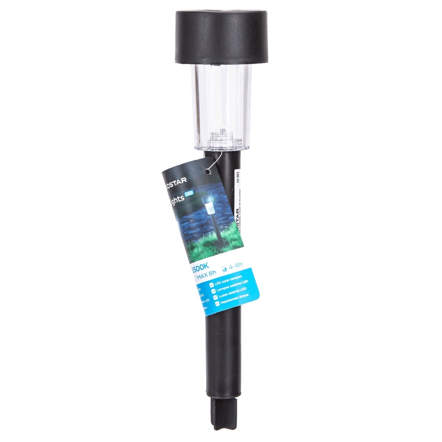 Aigostar - LED Solárne svietidlo so senzorom soumraku LED/0,006W/1,2V 40 mAh 29,5 cm čierna 6500K IP44