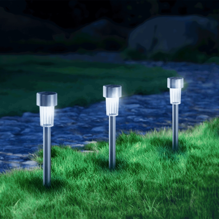 Aigostar - LED solárne svietidlo LED/2V IP44 40 mAh matný chróm