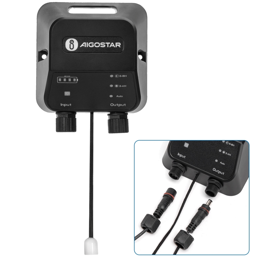 Aigostar - LED solárne svietidlo LED/35W/12V 3000 mAh 6500K IP65 priemer 16,8 cm + diaľkové ovládanie