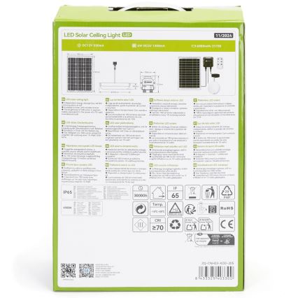 Aigostar - LED solárne svietidlo LED/70W/12V 6000 mAh 6500K IP65 pr. 20,5 cm + diaľkové ovládanie