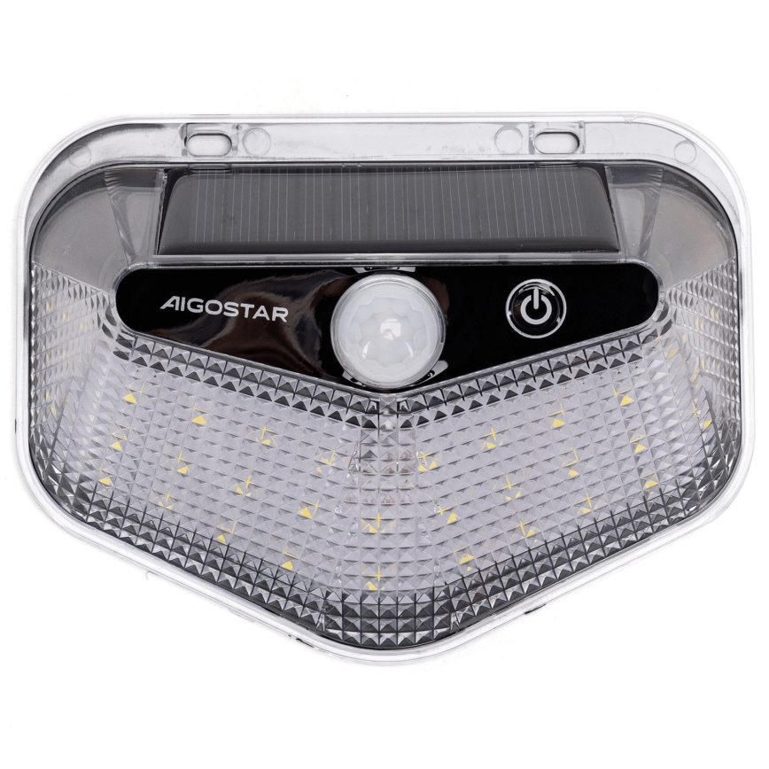 Aigostar - LED Solárne svietidlo so senzorom LED/3,7V 6500K 500 mAh IP65 čierne