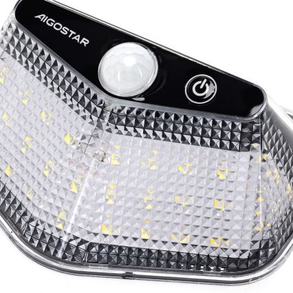 Aigostar - LED Solárne svietidlo so senzorom LED/3,7V 6500K 500 mAh IP65 čierne