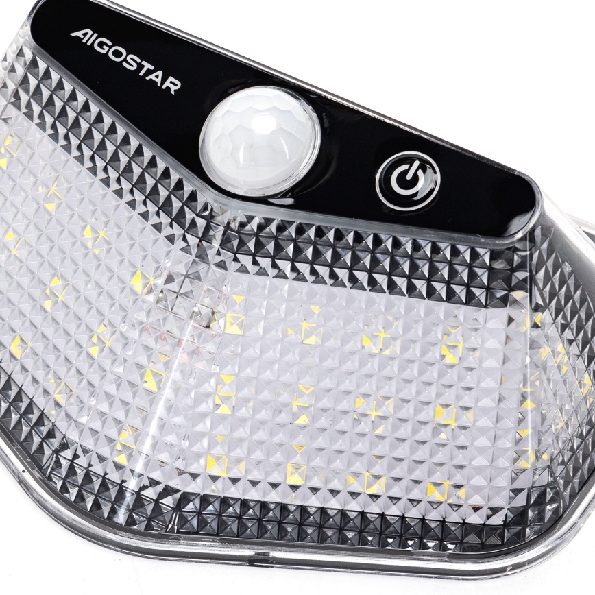 Aigostar - LED Solárne svietidlo so senzorom LED/3,7V 6500K 500 mAh IP65 čierne