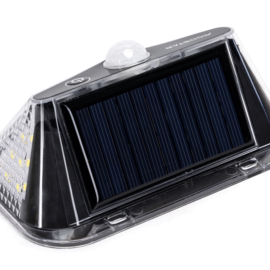 Aigostar - LED Solárne svietidlo so senzorom LED/3,7V 6500K 500 mAh IP65 čierne