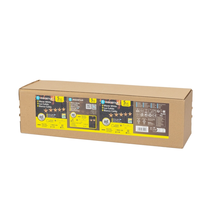 Aigostar - LED Solárne vianočné svietidlo LED/0,054W/1,2V 1m IP65 teplá biela
