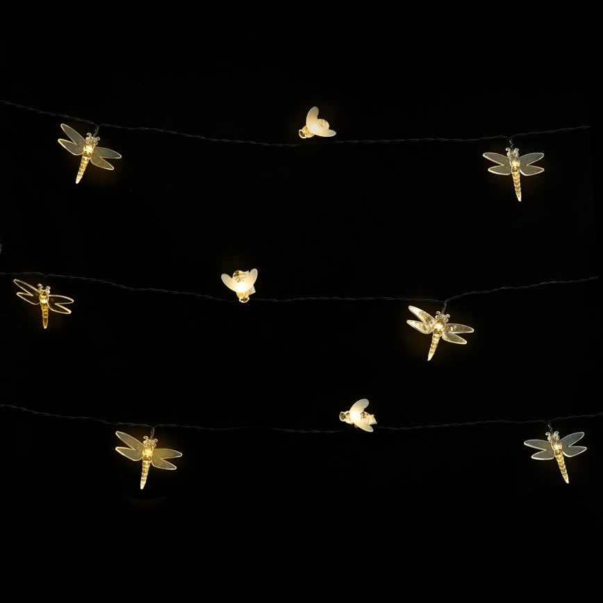 Aigostar - LED solárny dekoratívny svetelný reťazec 50xLED/8 funkcií 10 m 800 mAh IP65 teplá biela