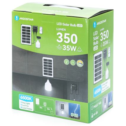 Aigostar - LED solárny luster LED/35W/12V 3000 mAh 6500K IP65 priemer 10 cm + diaľkové ovládanie
