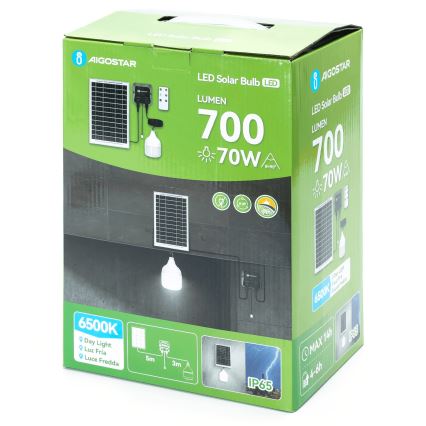 Aigostar - LED solárny luster LED/70W/12V 6000 mAh 6500K IP65 priemer 12 cm + diaľkové ovládanie