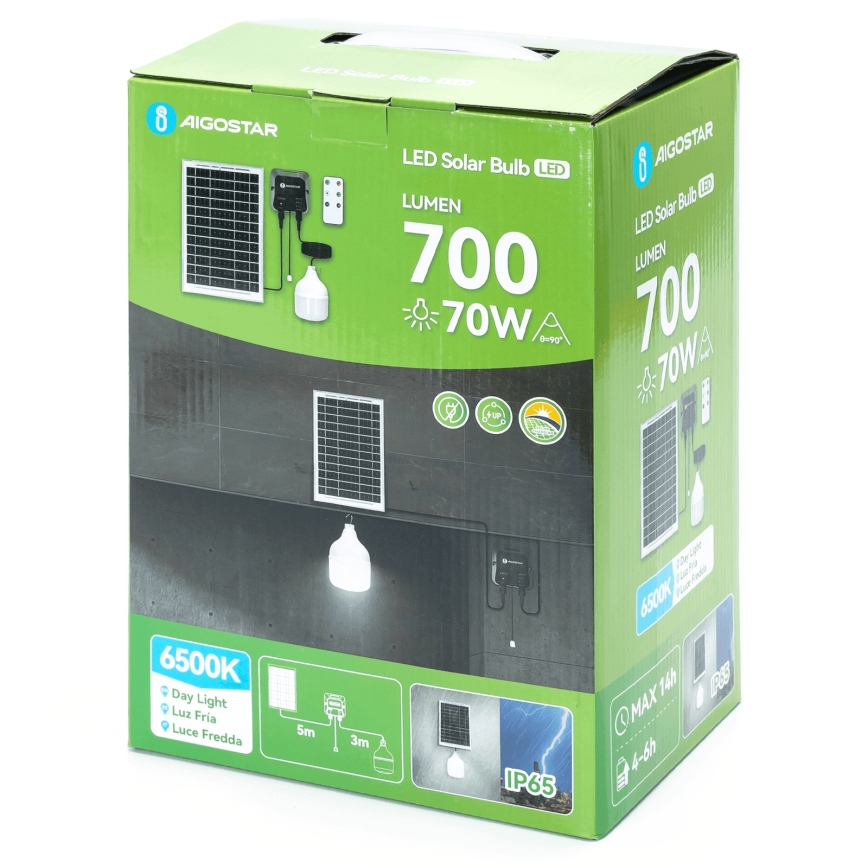 Aigostar - LED solárny luster LED/70W/12V 6000 mAh 6500K IP65 priemer 12 cm + diaľkové ovládanie