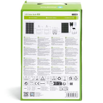 Aigostar - LED Solárny luster so senzorom 2xLED/35W/12V 6000 mAh 6500K pr. 10 cm + diaľkové ovládanie