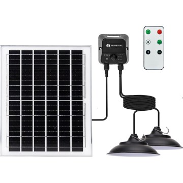 Aigostar - LED solárny luster so senzorom 2×LED/70W/12V 12000 mAh 6500K IP65 priemer 23,5 cm + diaľkové ovládanie
