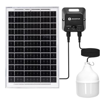 Aigostar - LED solárny luster so senzorom LED/70W/12V 6000 mAh 6500K IP65 priemer 12 cm + diaľkové ovládanie