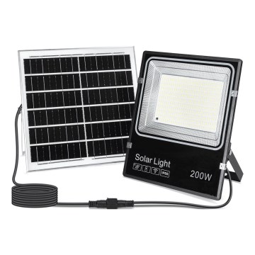 Aigostar - LED Solárny reflektor LED/200W/3,2V 3600mAh 3000K/4000K/6500K IP66 + diaľkové ovládanie