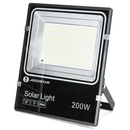 Aigostar - LED Solárny reflektor LED/200W/3,2V 3600mAh 3000K/4000K/6500K IP66 + diaľkové ovládanie