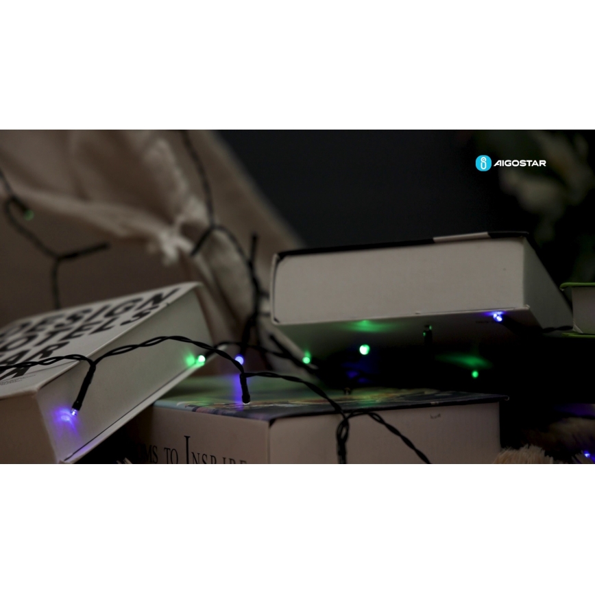 Aigostar - LED solárny reťaz 100xLED/8 funkcií 12m IP65 multicolor