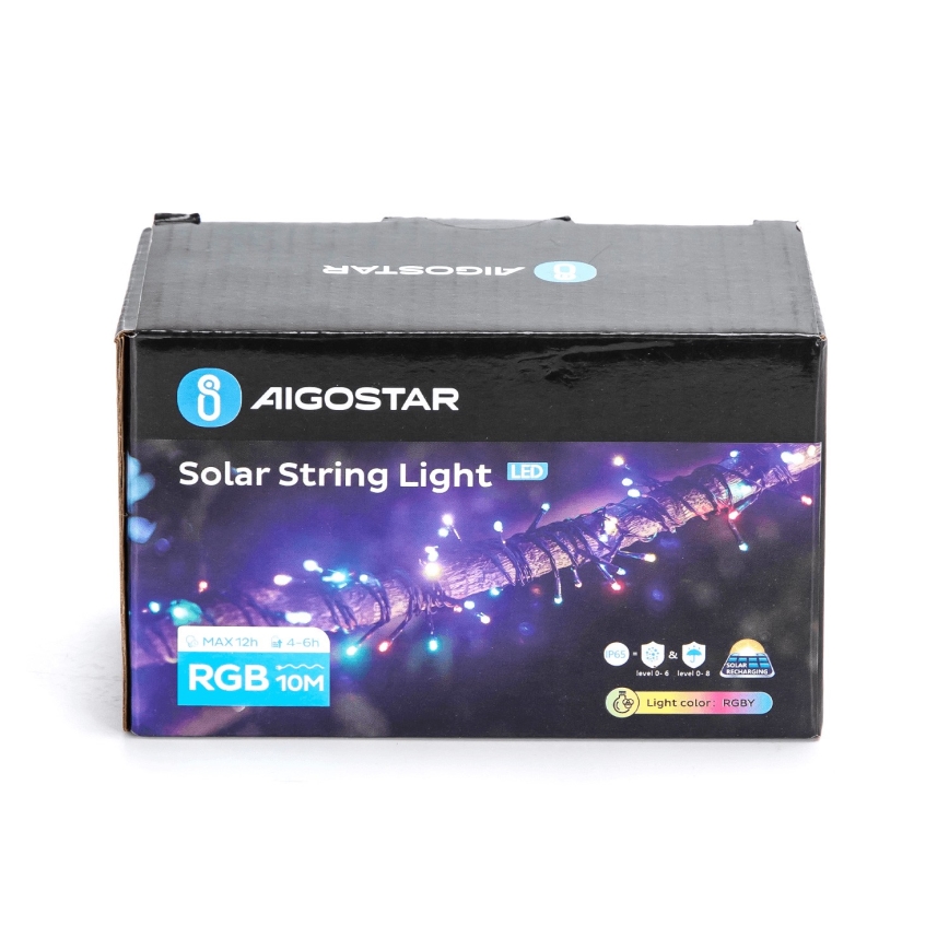 Aigostar - LED solárny reťaz 100xLED/8 funkcií 12m IP65 multicolor