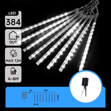Aigostar - LED solárna vianočná reťaz 384xLED/13m IP65 1200 mAh studená biela