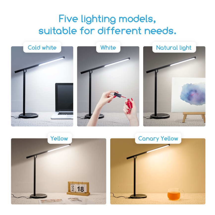 Aigostar - LED Stmievateľná dotyková stolná lampa LED/8W/230V 3000-6000K čierna