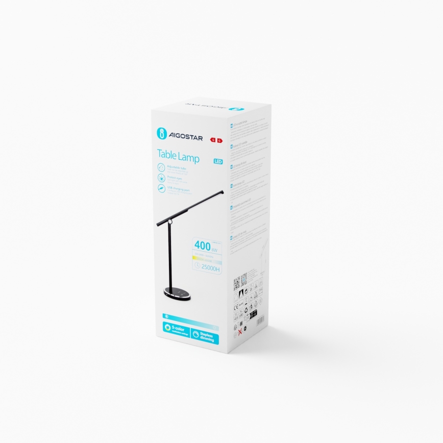 Aigostar - LED Stmievateľná dotyková stolná lampa LED/8W/230V 3000-6000K čierna