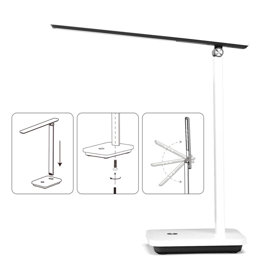 Aigostar - LED Stmievateľná nabíjacia stolná lampa LED/5W/5V 3000-6500K biela/čierna
