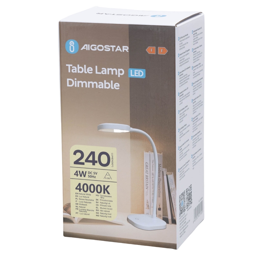 Aigostar - LED Stmievateľná stolná lampa LED/4W/5V 4000K