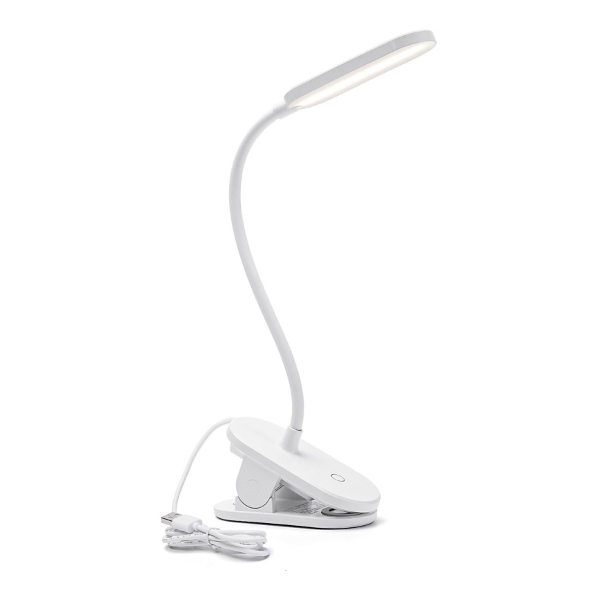 Aigostar - LED Stmievateľná stolná lampa s klipom LED/2,5W/5V biela