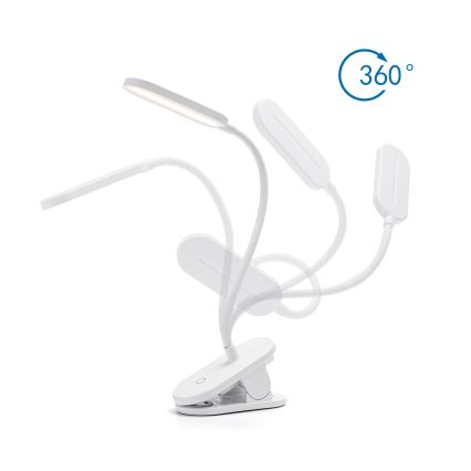 Aigostar - LED Stmievateľná stolná lampa s klipom LED/2,5W/5V biela