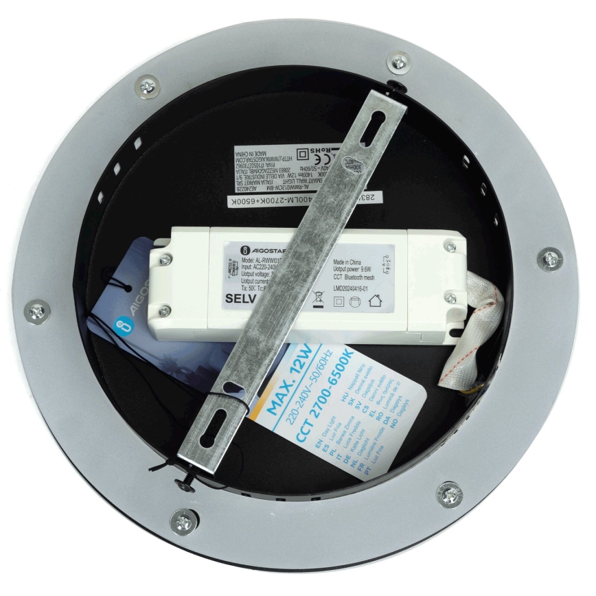 Aigostar - LED Stmievateľné nástenné svietidlo MESH Smart LED/12W/230V 2700-6500K čierna