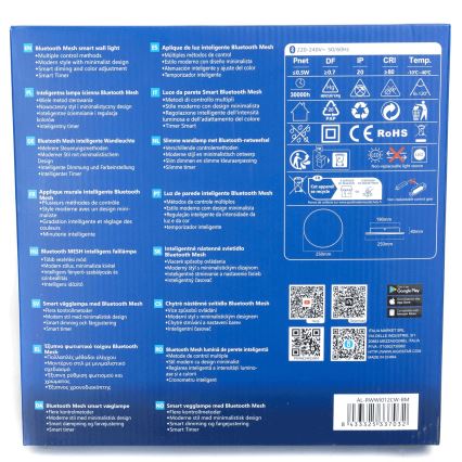 Aigostar - LED Stmievateľné nástenné svietidlo MESH Smart LED/12W/230V 2700-6500K čierna