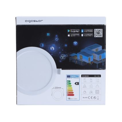 Aigostar - LED Stmievateľné podhľadové svietidlo LED/18W/230V pr. 22 cm Wi-Fi