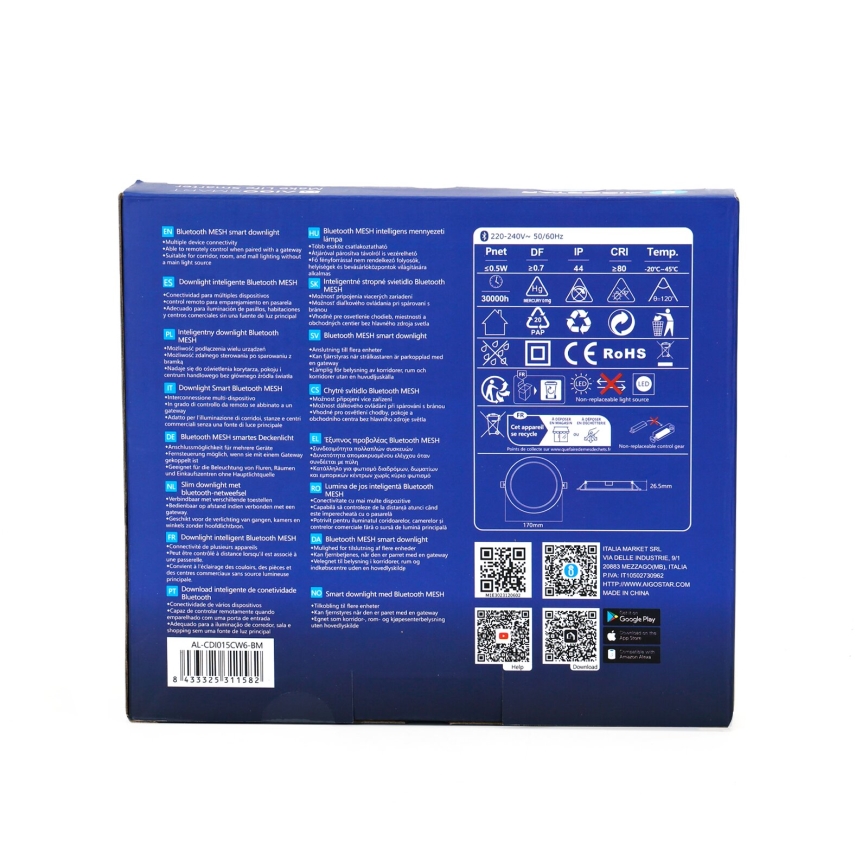 Aigostar - LED Stmievateľné podhľadové svietidlo MESH LED/15W/230V 2700-6500K pr. 17 cm
