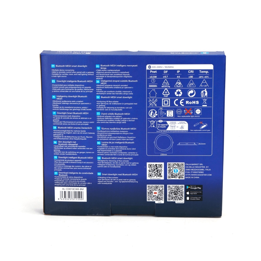 Aigostar - LED Stmievateľné podhľadové svietidlo MESH LED/18W/230V 2700-6500K pr. 23 cm