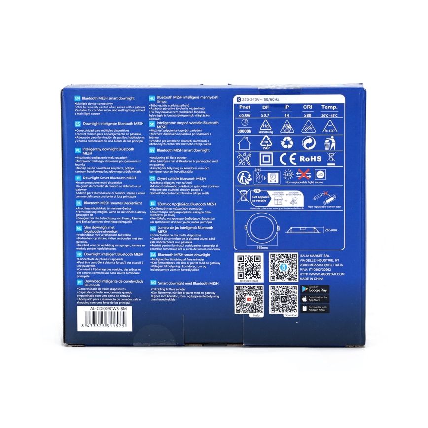 Aigostar - LED Stmievateľné podhľadové svietidlo MESH LED/9W/230V 2700-6500K pr. 14,5 cm